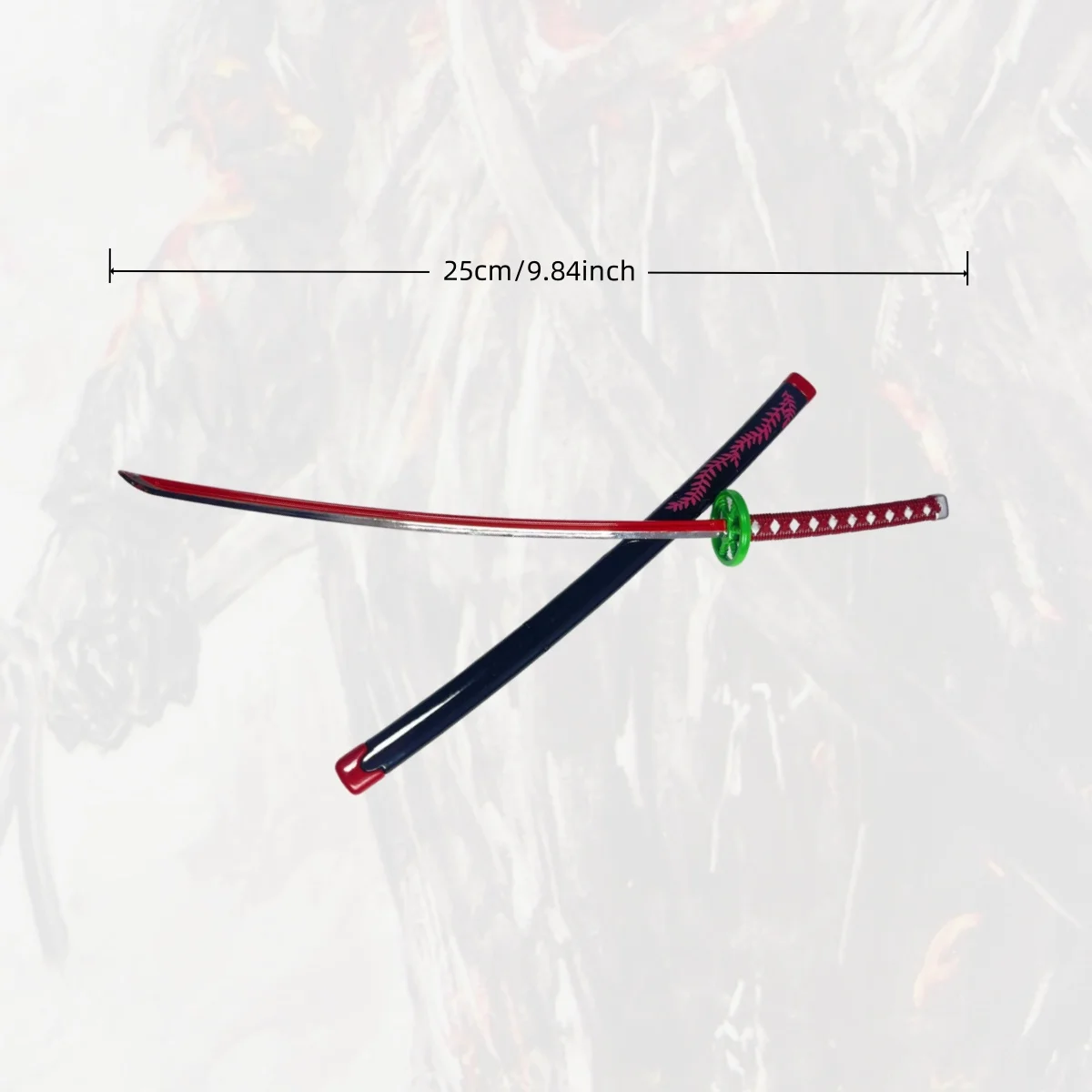 Épée Katana en métal Demon Slayer Kamado Nezuko, couteau Ninja, sabre de samouraï Original Katana, accessoires de Cosplay, jouet accessoire, 9.8 pouces