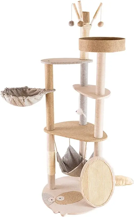 Cat Tree Tower Towers for Cats Scratcher Scratching Posts for Indoor Cats Comes With Super Comfortable Perch and Hanging Ball