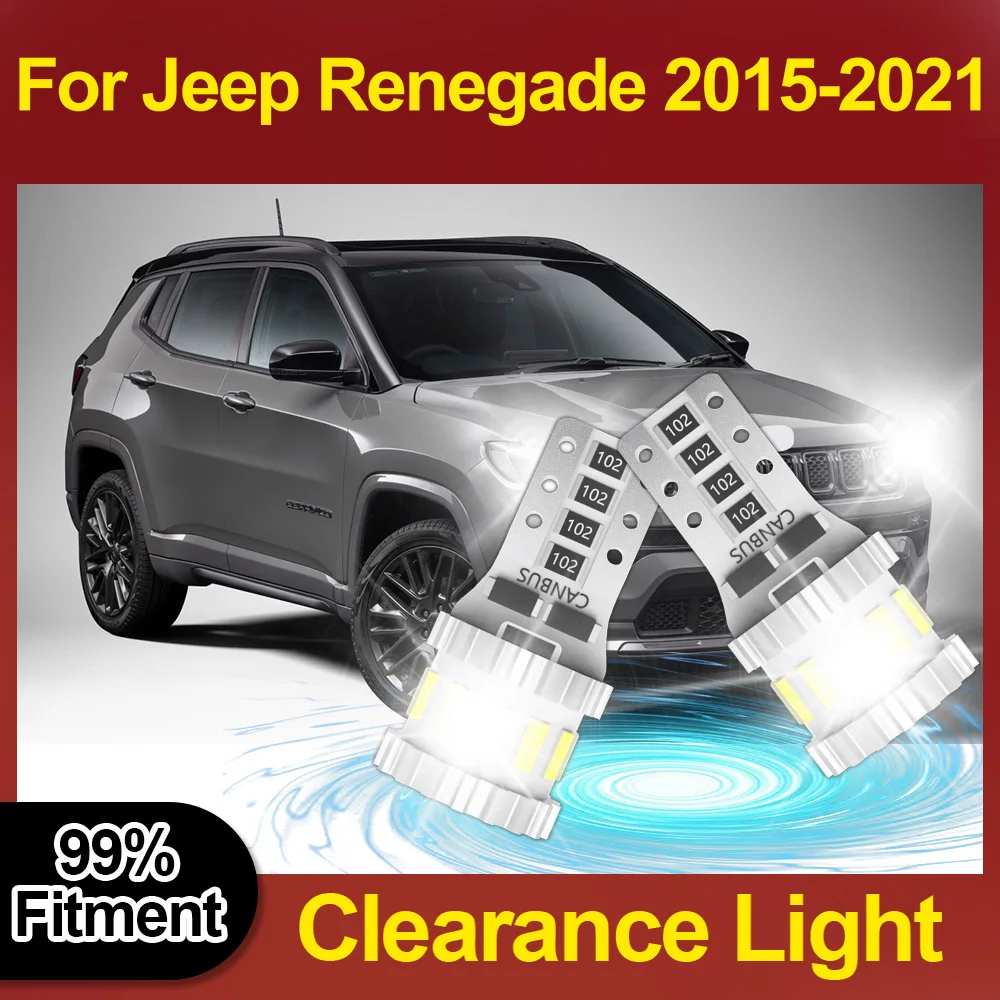 

3400LM T10 W5W 194 168 Auto LED Lights 6W Clearance Light 12V Super Bright For Jeep Renegade 2015 2016 2017 2018 2019 2020 2021