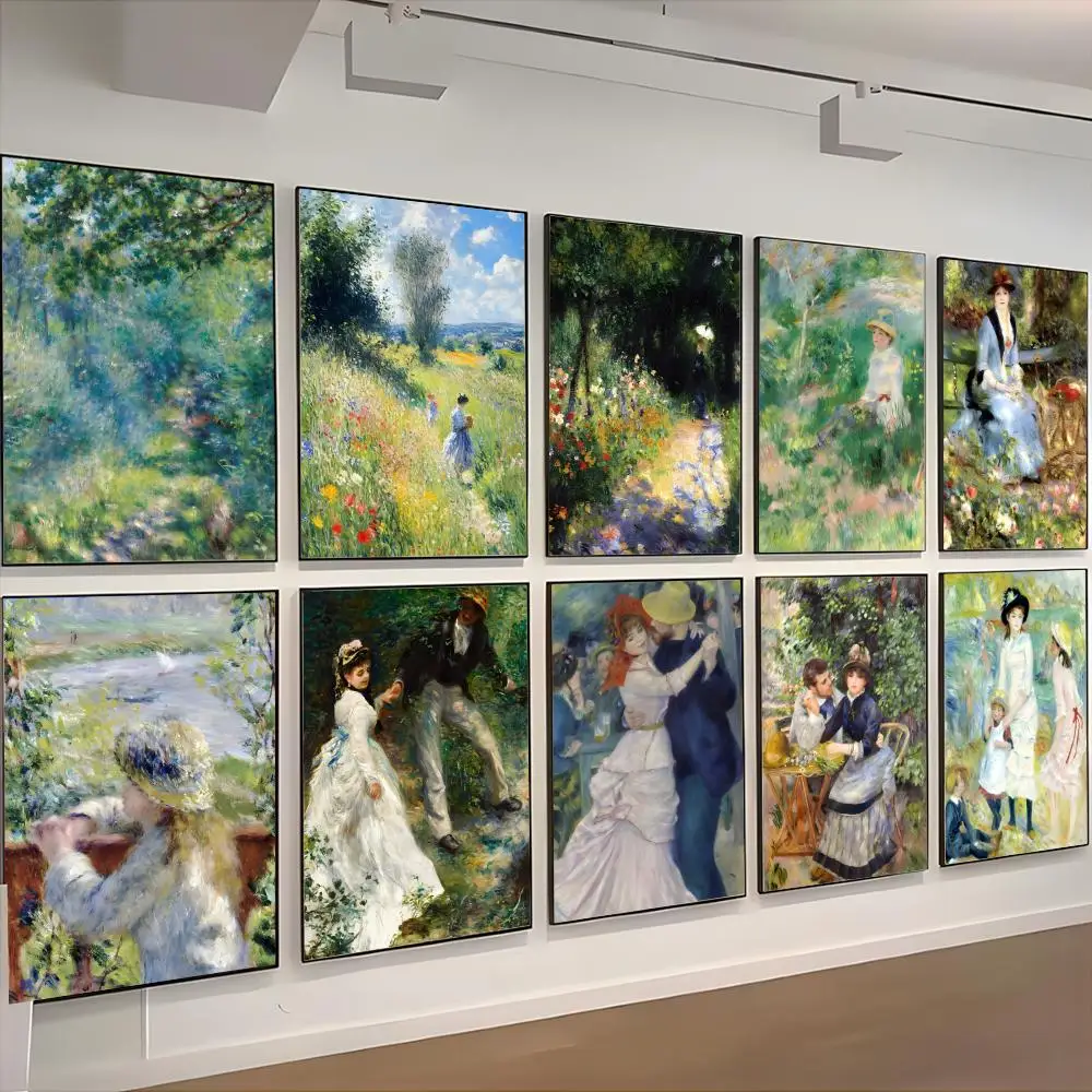 Impressionist Artist Pierre-Auguste Renoir Poster Retro Kraft Paper Sticker DIY Room Bar Cafe Aesthetic Art Wall