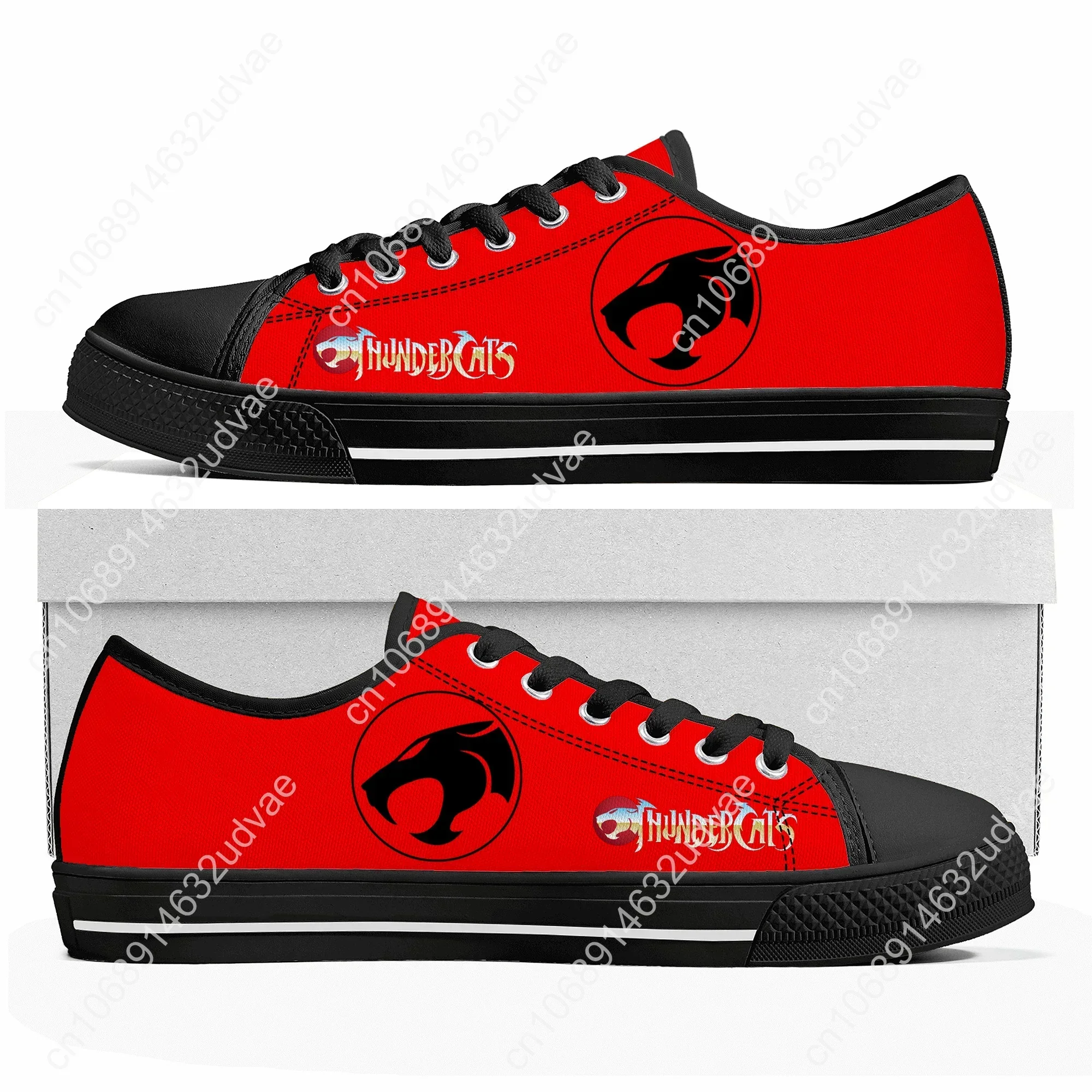 Thundercats Cartoon Manga Low Top Sneakers Mens Womens High Quality Canvas Sneaker Couple Shoes Custom Black Shoe 3
