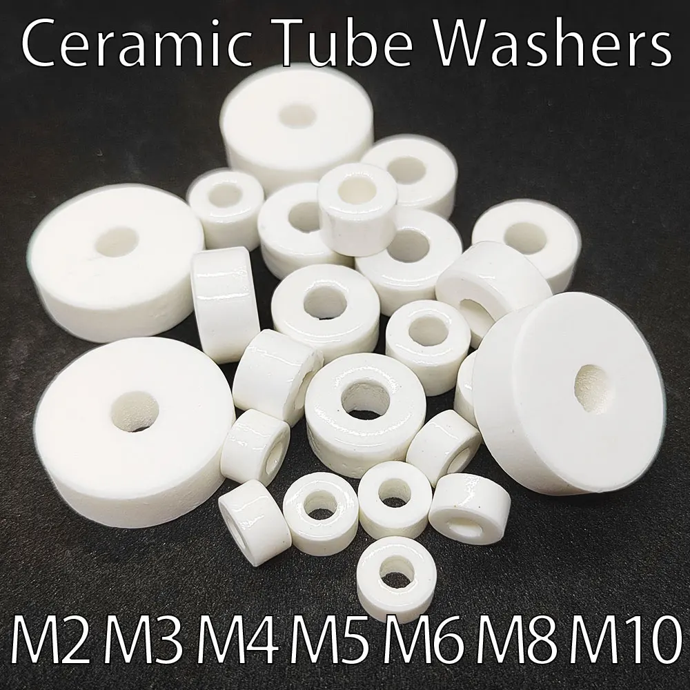 M2 M3 M4 M5 M6 M8 Alumina Spacer Washer Ceramic Tube Gasket Porcelain Corundum Insulating Bushing Thermocouple Protection Tube