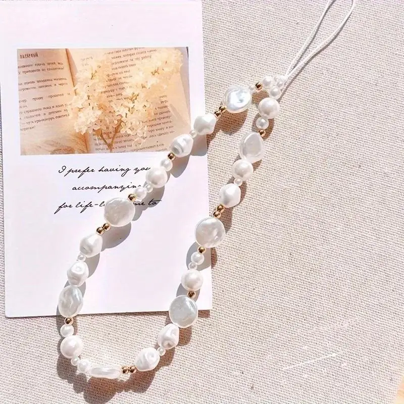 

New shaped pearl phone lanyard, wrist phone chain, car keychain, bag decoration, XYun phone anti loss rope