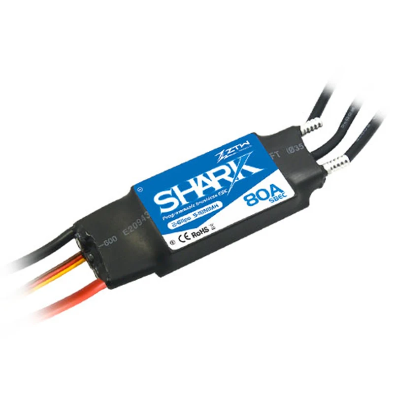 ZTW Shark 20A/30A/40A/50A/60A/70A/80A ESC Waterproof Bidirectional Water-cooling Brushless Speed Controller For RC Boat Marine