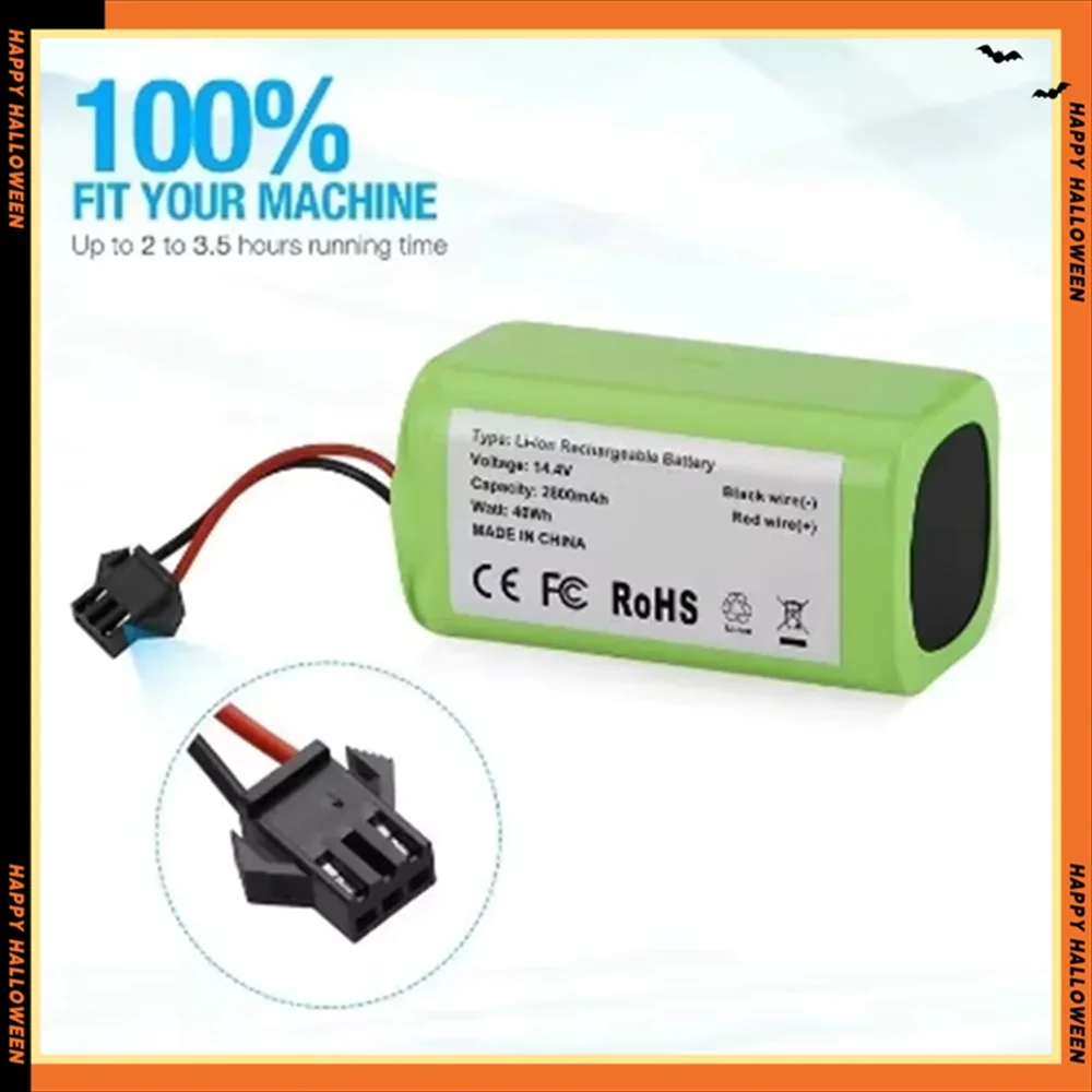 بطارية روبوت للتنظيف بالمكنسة الكهربائية عالية السعة 14.4 فولت لـ Conga Excellence 3500 950 990 1090 1790 Deebot N79S N79 DN622 Eufy Robovac