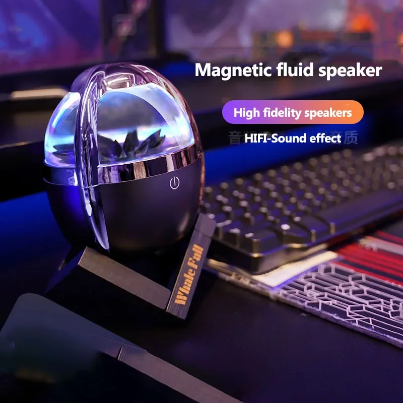 Imagem -04 - Venom Ferrofluid Bluetooth 5.0 Wireless Speaker Desktop Subwoofer Dançando Cores Luz Ajustável Novo