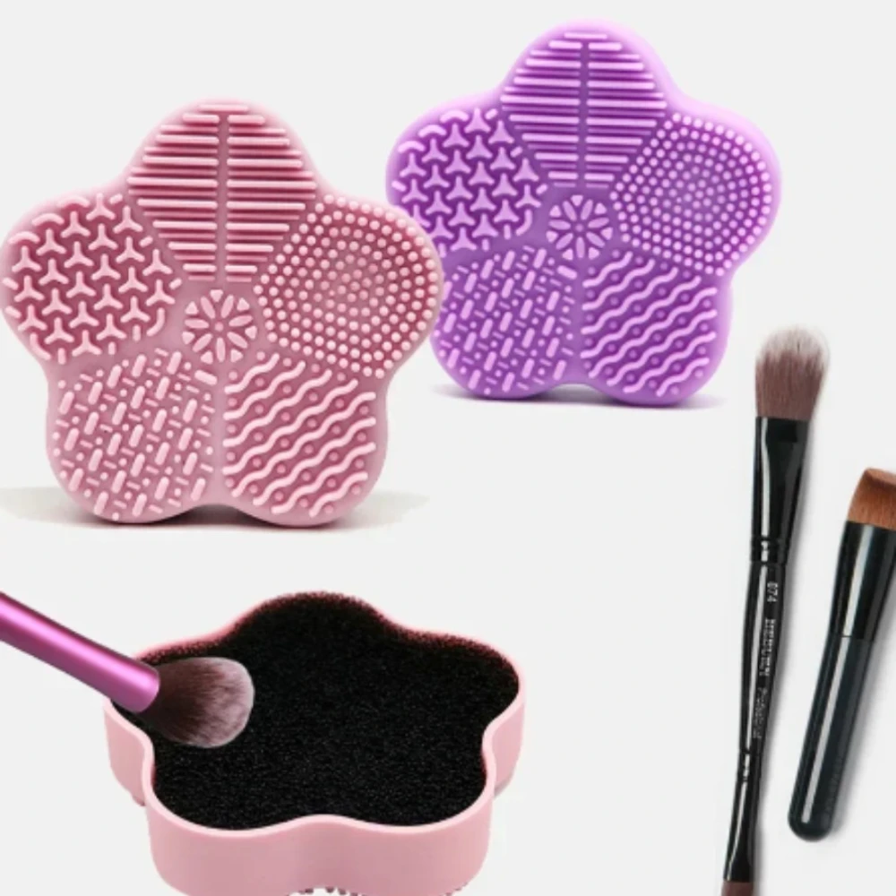 

Seashell Washing Brush Box Cleaning Mat Cosmetic Brushes Cleaner Make Up Brushes Cleaner Pad Universal Scrubber Pads Accessories