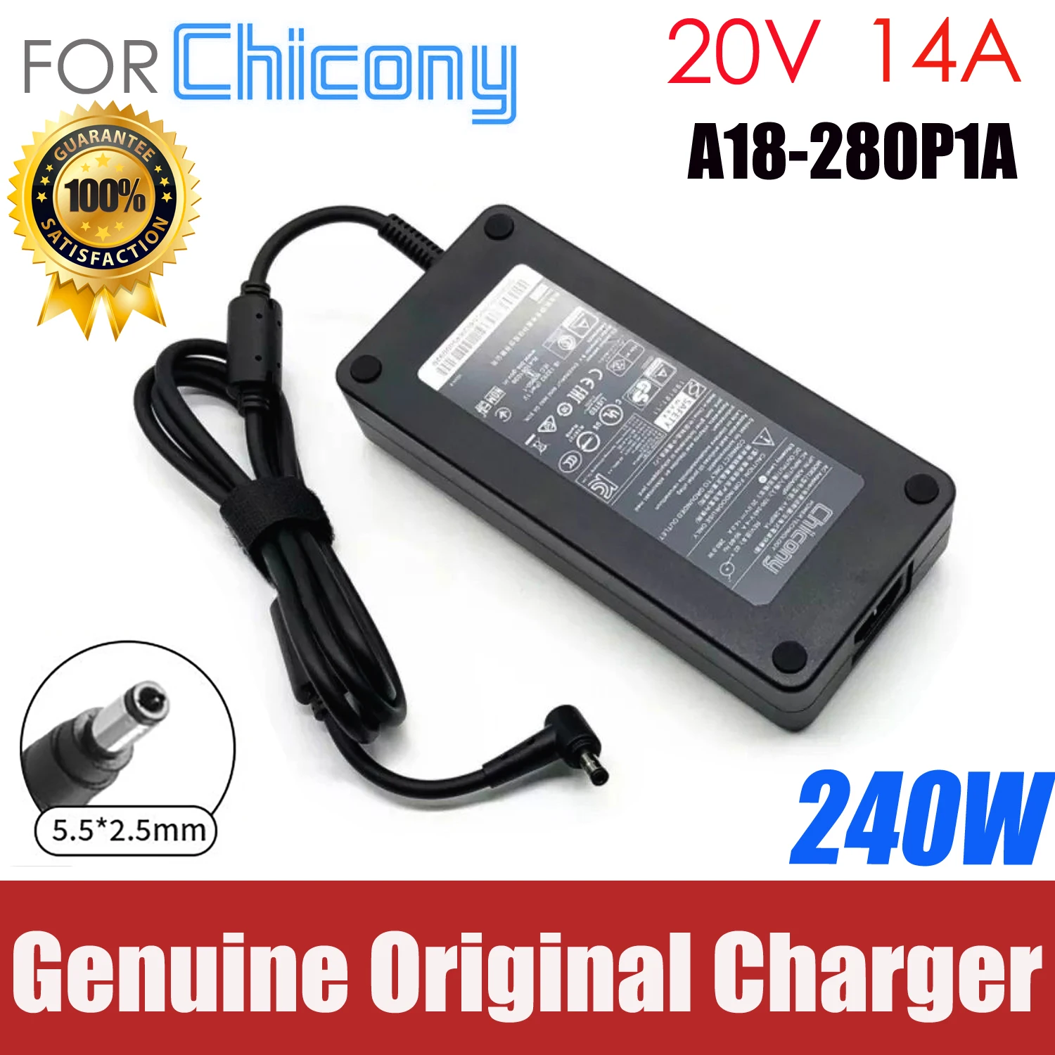 

New Genuine Chicony A18-280P1A 20V 14A 280W Laptop Adapter Charger For Schenker XMG NEO 15-E22qrn Gigabyte AORUS 15X ASF/RTX4070