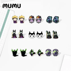 2024 New Maleficent Stud Earring Evil Queen Epoxy Jewelry Resin Acrylic Earrings Handmade Gifts