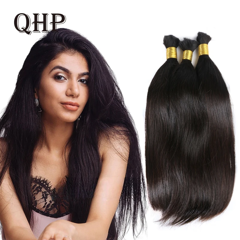 Straight Bulk Human Hair For Braiding No Weft Original Mega Hair Extensions Natural Brazilian Remy Hair Bundles 50g 100g 12-30”