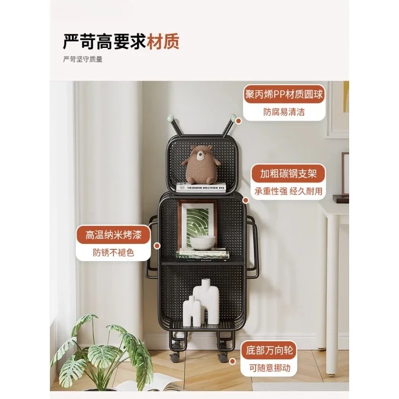 Bookshelf with pulley floor shelf living room creative wall simple bookcase storage rack home art storage rack