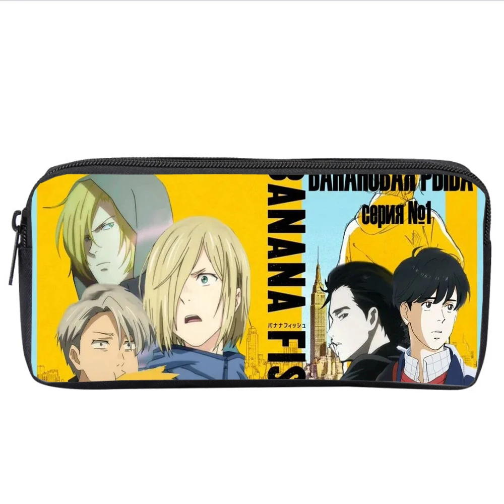 anime Game Banana Fish Women Cosmetic Case Makeup Bag student Cartoon pencil case boys girls Zipper pencil Bag Handbag Purse