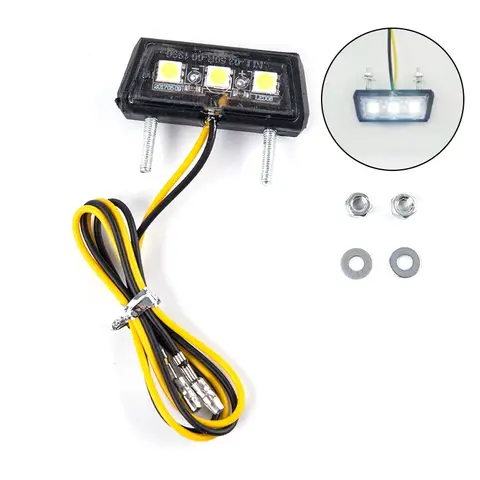 1PC 12V LED Motorcycle License Plate Light Waterproof Rear Tail Light for Motorbikes