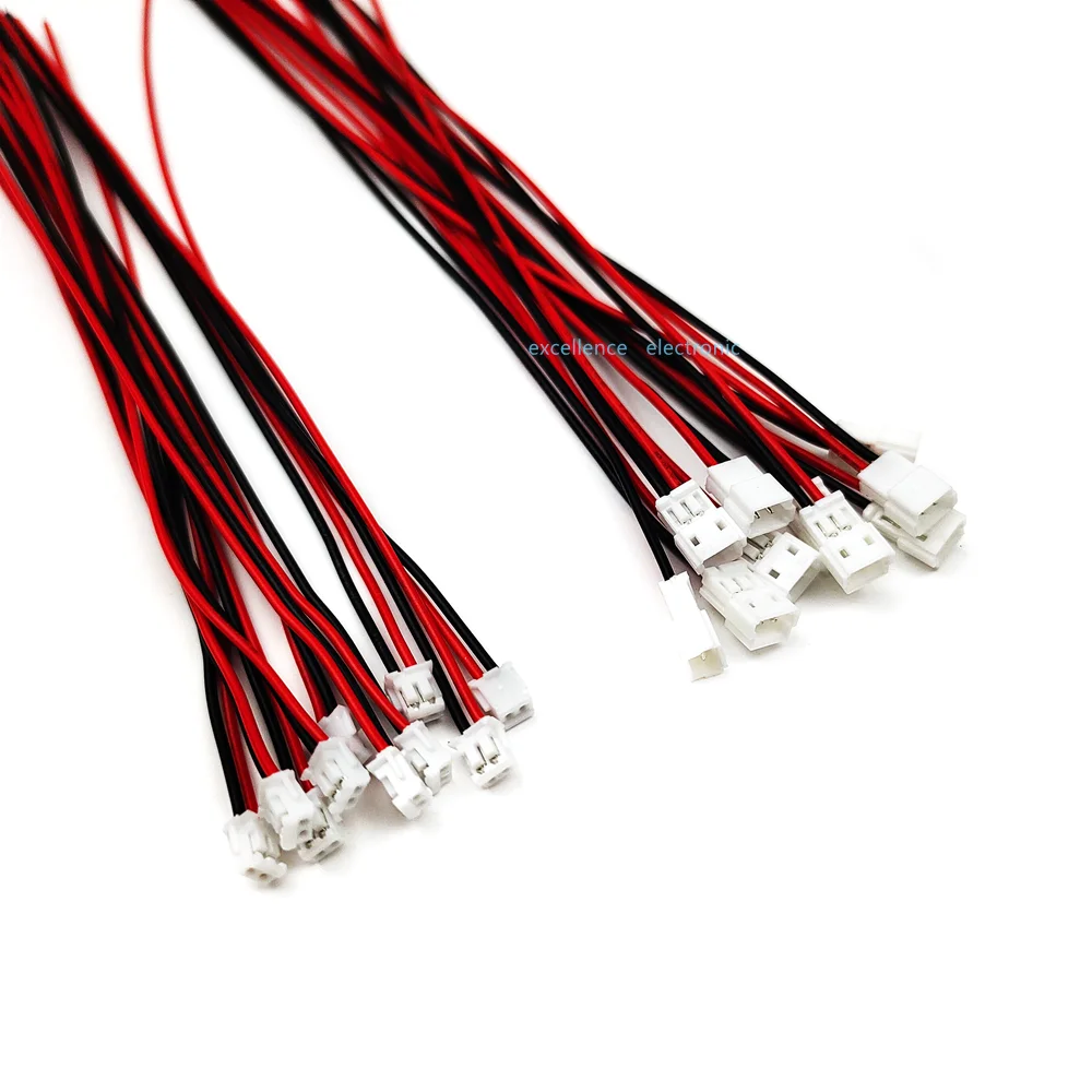 10pairs JST ZH1.5mm 2PIN Micro Electrical Male and Female Connector Plug with 150mm 24AWG Wire Cables