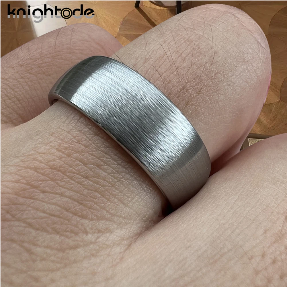 6mm 8mm Tungsten Carbide Rings for Men Women Wedding Engagement Band Dome Brushed Comfort Fit view 6