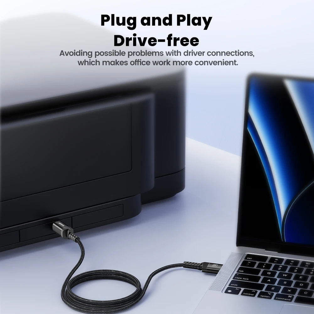 Toocki USB Printer Cable USB A/C Male to Type B Male Ultra-low Distortion USB 2.0 Cable for Scanner Faxes Drive-free Type-C Cord