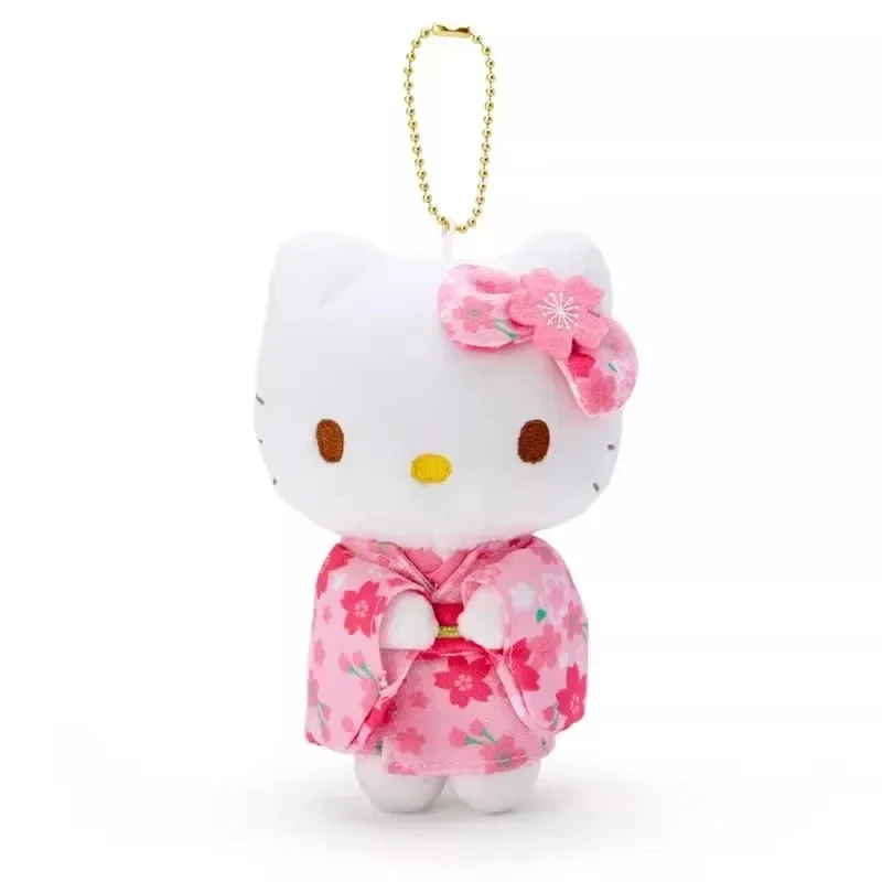 Hello Kitty Kimono Series Portachiavi in peluche Stile giapponese Simpatico ciondolo con ciondolo per borsa per bambole per donne Ragazze Regalo Kawaii per i fan degli amici