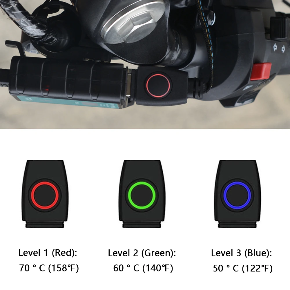 5V Electric Heated Handgrip Cover with 3 Temperature Setting IP67 Waterproof Motorcycle Heated Grip Covers