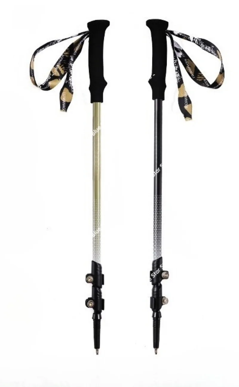 Mountaineering pole outer lock carbon ultra-light telescopic cane carbon fiber folding crutch