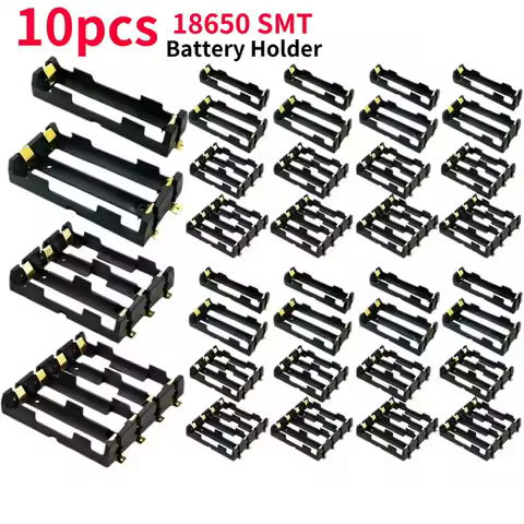 1-10pcs 18650 SMT Battery Holder 18650 SMD Battery Box With Bronze Pins Rechargeable Battery Holder Clip Storage Case Power Bank