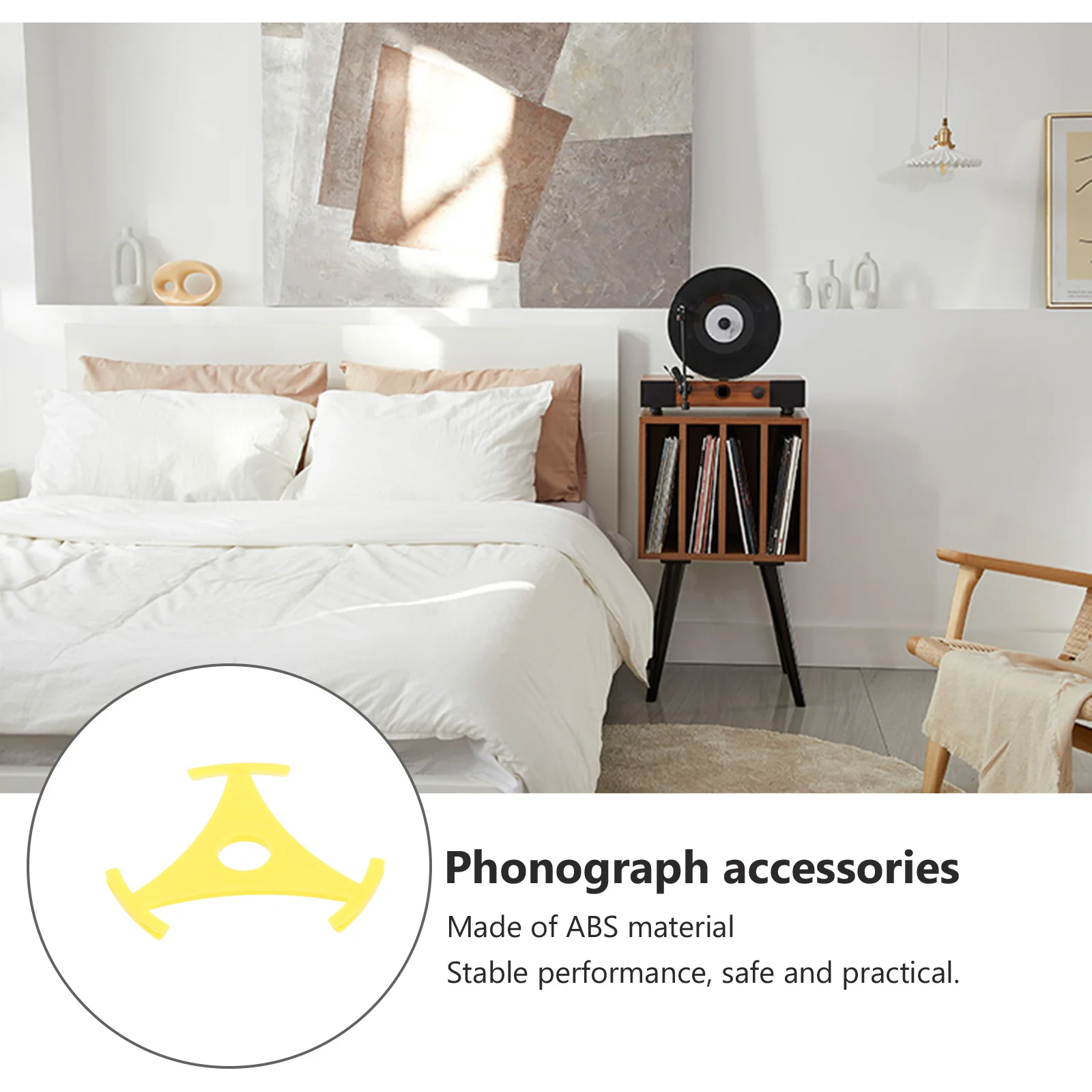 

Triangle Record Adapter ABS Material Durable Turntable Accessory Easy Install Vinyl Record Player Supplies Disc Adapter