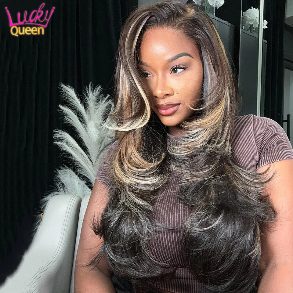 

12A Выделите светлый цвет 7X5 бесклеевые парики прозрачные кружевные фронтальные предварительно выщипанные человеческие волосы для женщин бразильские волосы плотность 180