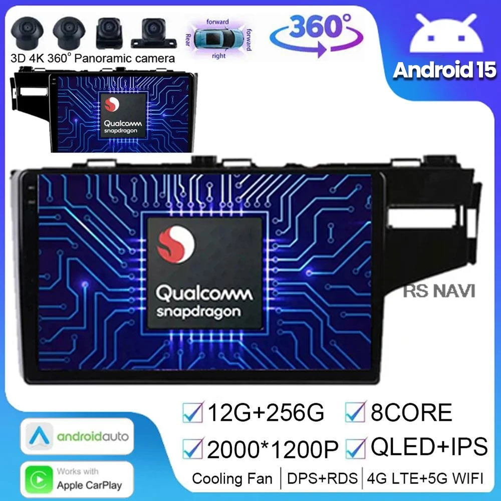 Android 15 For Honda Fit Jazz 2014 2015 2016 2017 RHD Car Radio Multimedia Navigation Video Player GPS Carplay 5G Auto Stereo BT