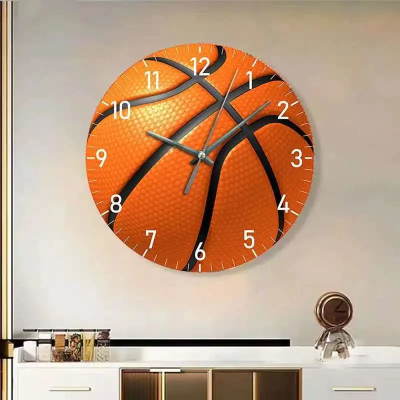 

Best Selling 12 Inch Wooden Wall Clock Quiet Sports Themed Creative Decor for Bedroom Living Room Living Room