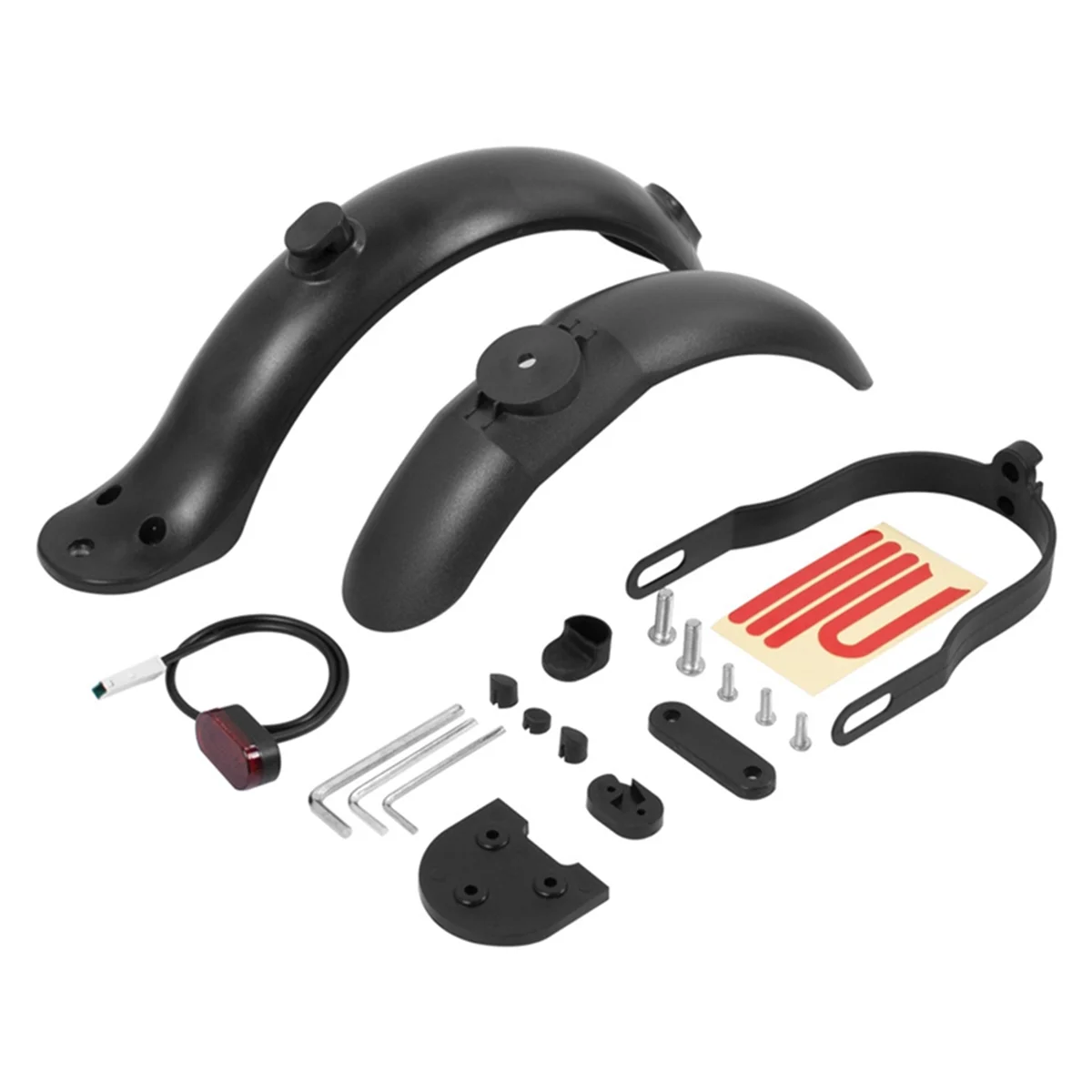 Modified 10-Inch Heightened for Xiaomi Electric Scooter Rear Fender Set Pro 1S Tail Light Front Fender Accessories