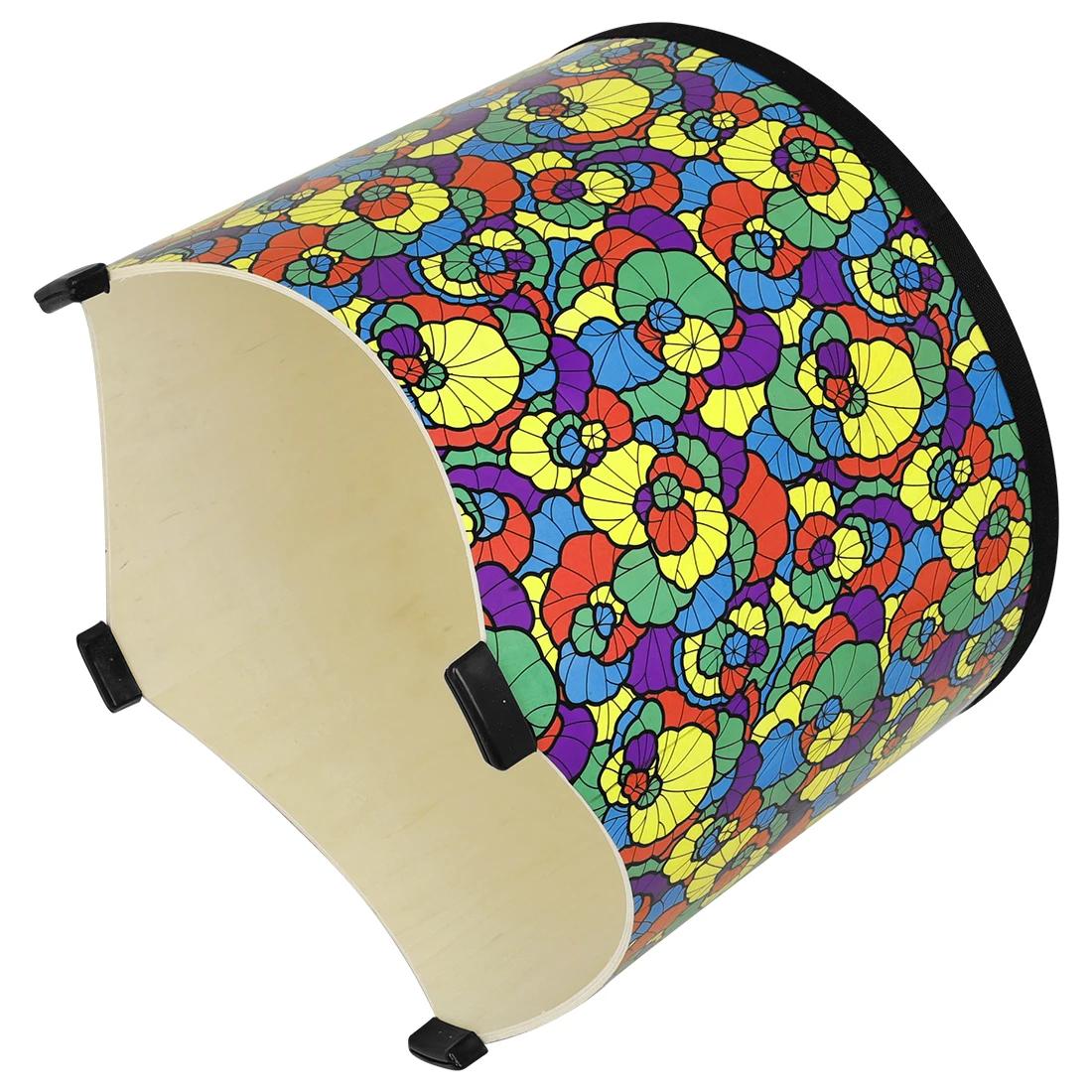 17 بوصة الأرض طبلة جلد الغنم الوجه الملونة طبلة من الخيزران أورف الأطفال التنوير مع طبل عصا قرع أداة