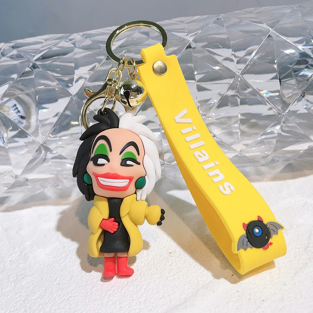 Villain Evil Witch Keychain Cartoon Black Witch Doll Bag Pendant Hanging Decoration Silicone Car Keychain image 6