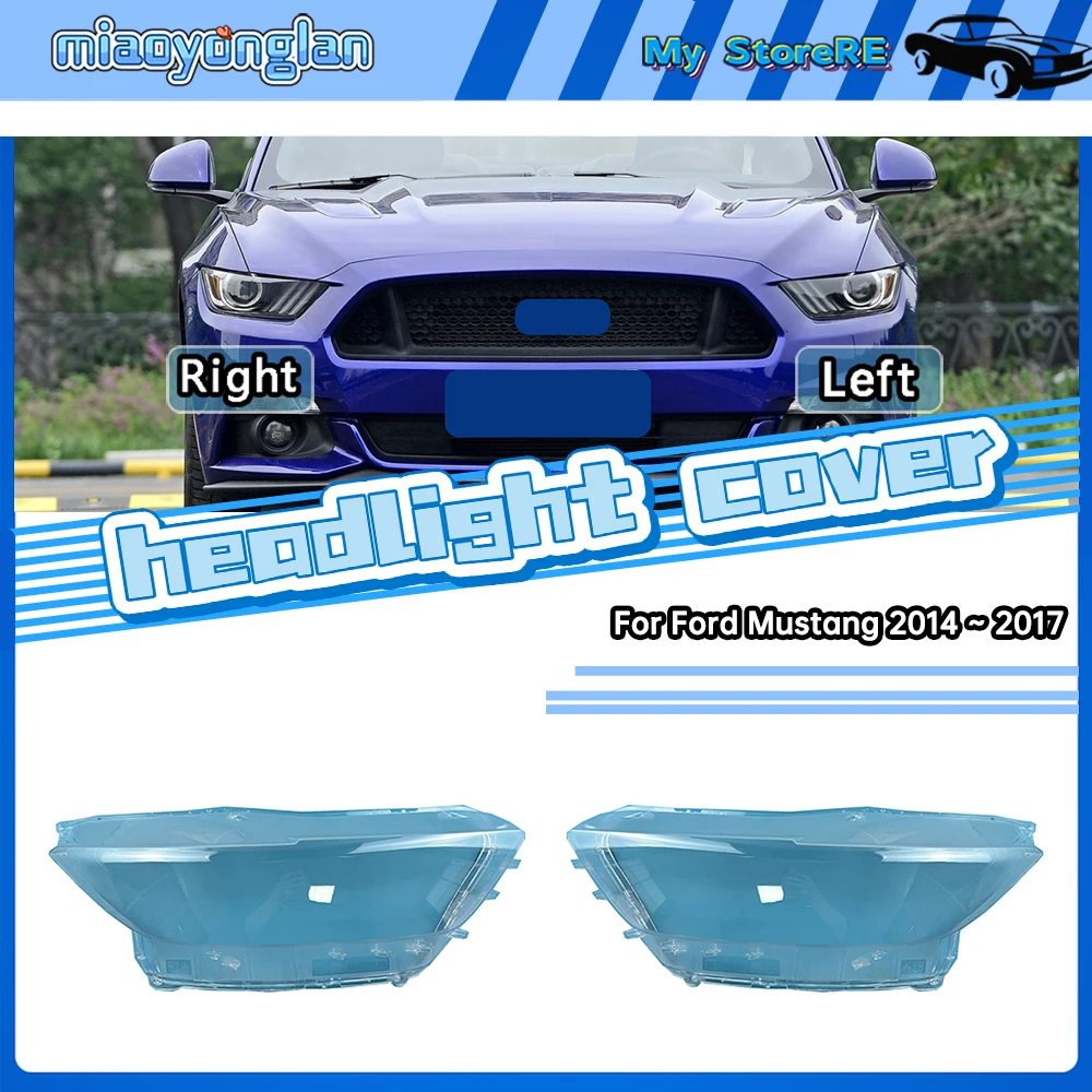 Para ford mustang (versão ásia) 2014 2015 2016 2017 frente farol capa lâmpada escudo máscara abajur lente plexiglass