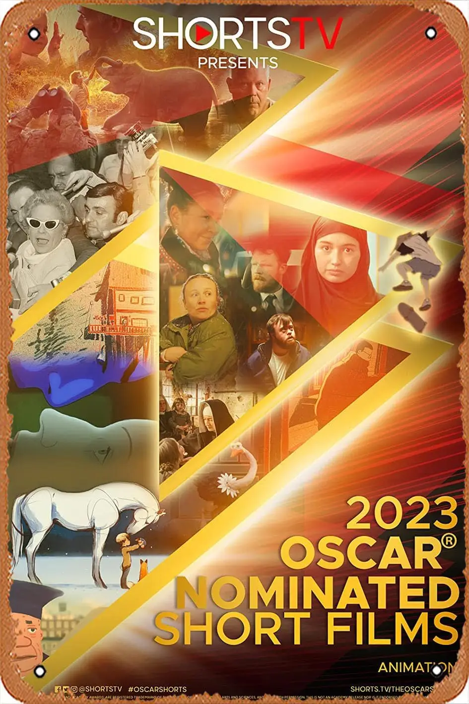 1 PCS,Metal Sign Poster 2023 Oscar Nominated Short Films: Animation (Video 2023) 8 x 12 Inches Fun Decorative Sign Outdoor Plaqu