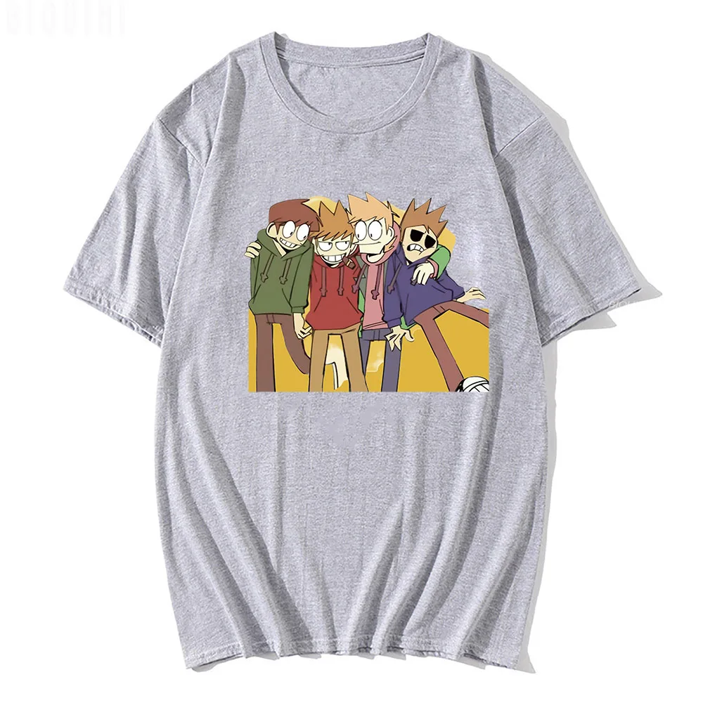 تي شيرت أنيمي Eddsworld بأكمام قصيرة 2022 للصيف 100% قطن Edd توم مات تود أربعة أولاد للجنسين تي شيرت مطبوع تي شيرت حريمي غير رسمي #4