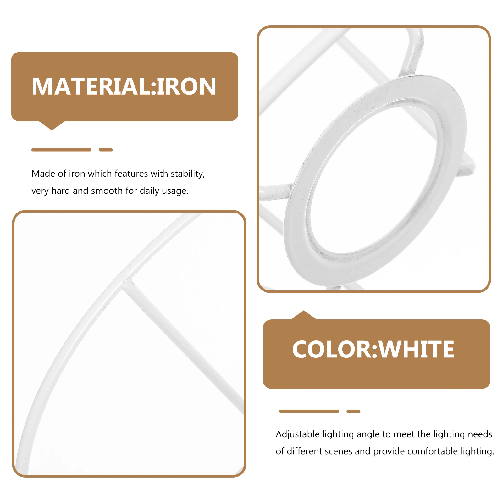 

European Style Light Stand Iron Bulb Guards Lampshade Bracket Diy Ring Ceiling Frame Man