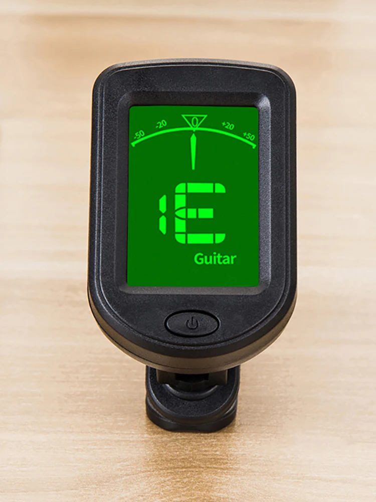 Tuner Nada Clip-On Digital Tampilan LCD Tuner Clip-On Baterai Tombol 3V untuk Mode Penyetelan Kromatik Gitar/Bass/Biola/Ukulele