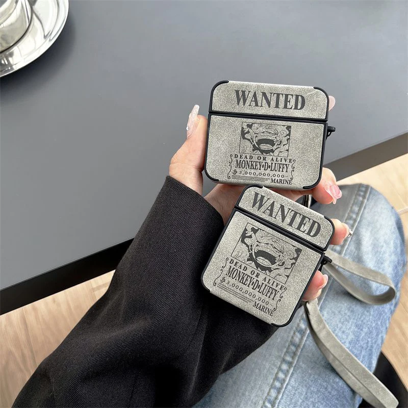One Piece Luffy Wanted Poster Kopfhörerhülle für AirPods 5 4 3 2 1 Pro3 Cartoon Stoßfeste Schutzhülle Perfektes Geschenk für Fans – Detail 3