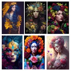 Beautiful Flower Girl Of Virgin Thermo Heat Transfer Sticker On Clothes DIY Washable Print-On T-Shirt Iron On Patches Decor