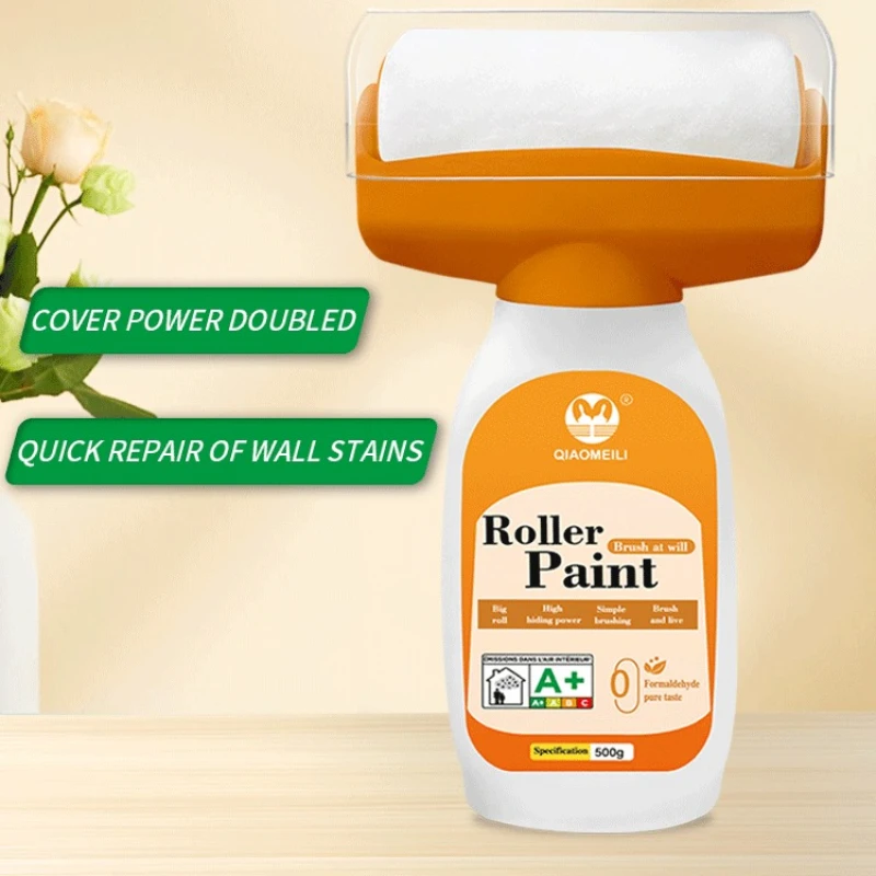

краска для стен Водоэмульсионная краска для ремонта внутренних стен дома Портативная белая латексная краска Маленький валик