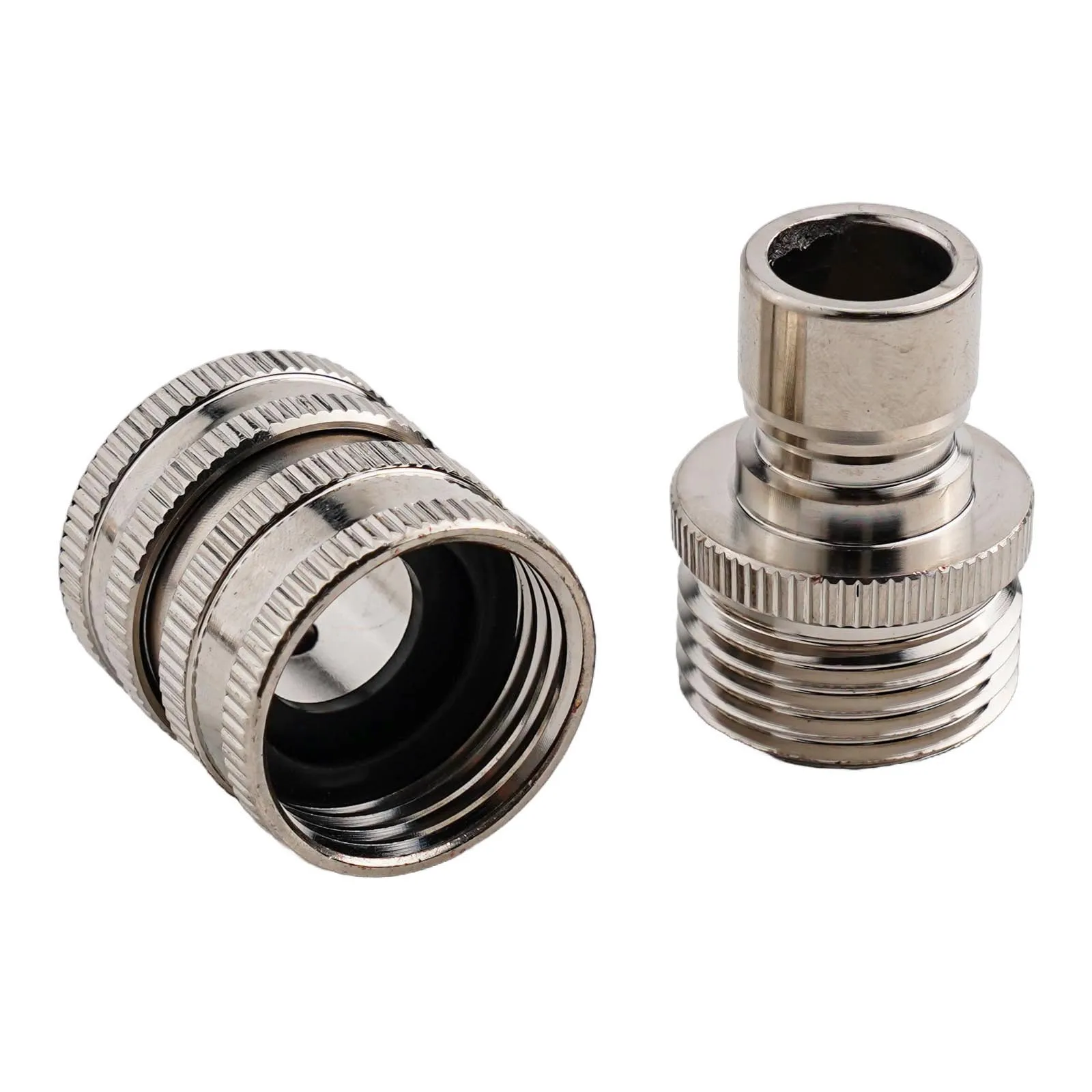 Garden Hose Quick Connectors Set 4pcs 3/4 Stainless Steel Male and Female Adapters for Easy Water Hose Connection