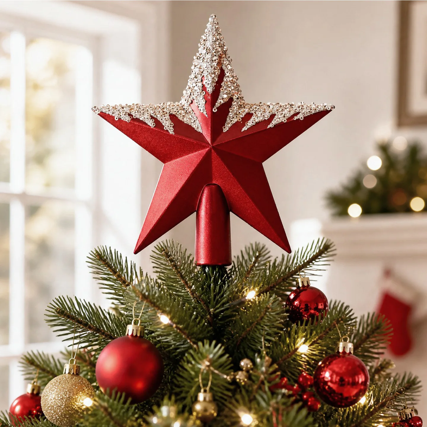 Star Tree Topper - 2027 Nowa Kolorowa Gwiazda na Choinkę,