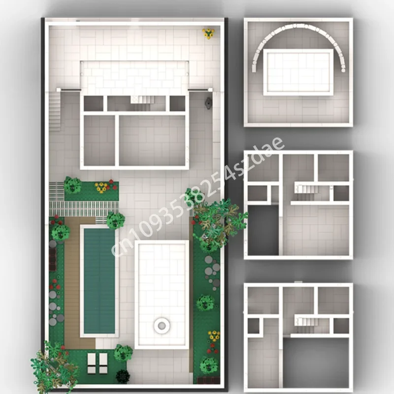 3206 pz MOC Turgano Casa Con Giardino Edificio Modulare Street View Modello Building Block Fai Da Te Assemblaggio Creativo Mattoni Giocattoli Regalo