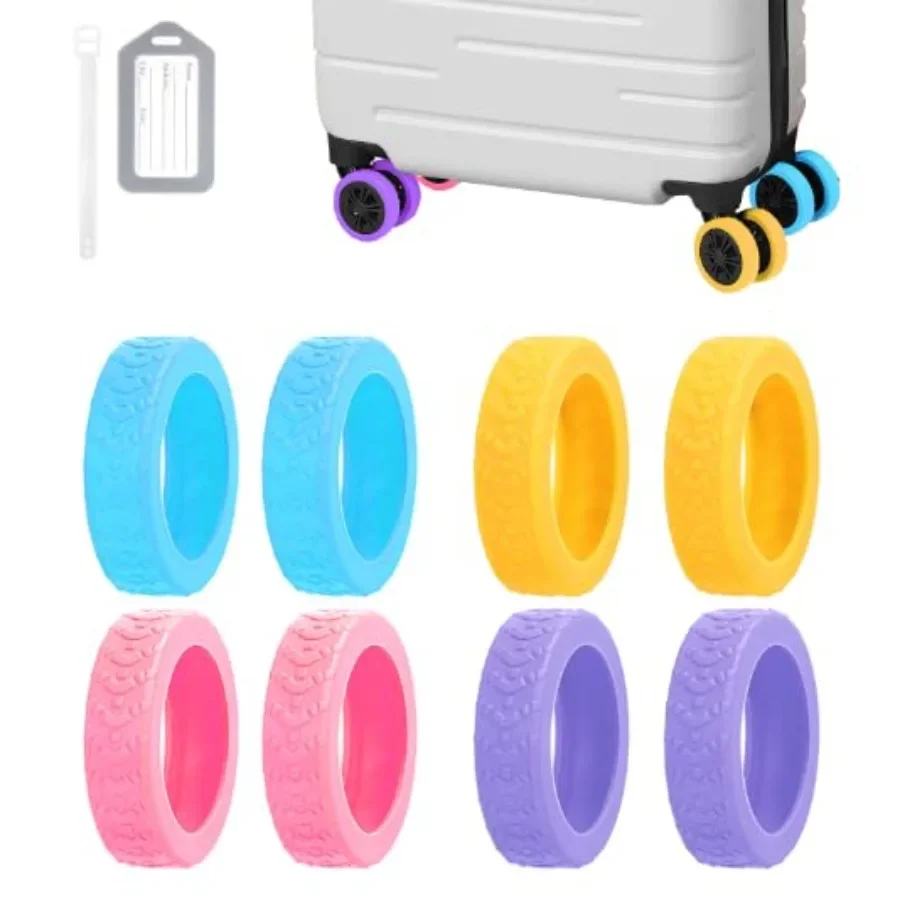 Luggage Wheel Covers, 8 PCS Silicone Wheel Protector Covers for 2-2.6 Inch 8-Spinner Wheels, Wear-Resistant, Anti-Noise Wheel C