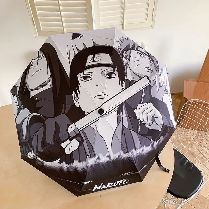 NEW Naruto Akatsuki Folding Men's and Women's Sunshade Umbrella Sun Umbrella Sun Umbrella Black Adhesive Uv Protection Umbrella