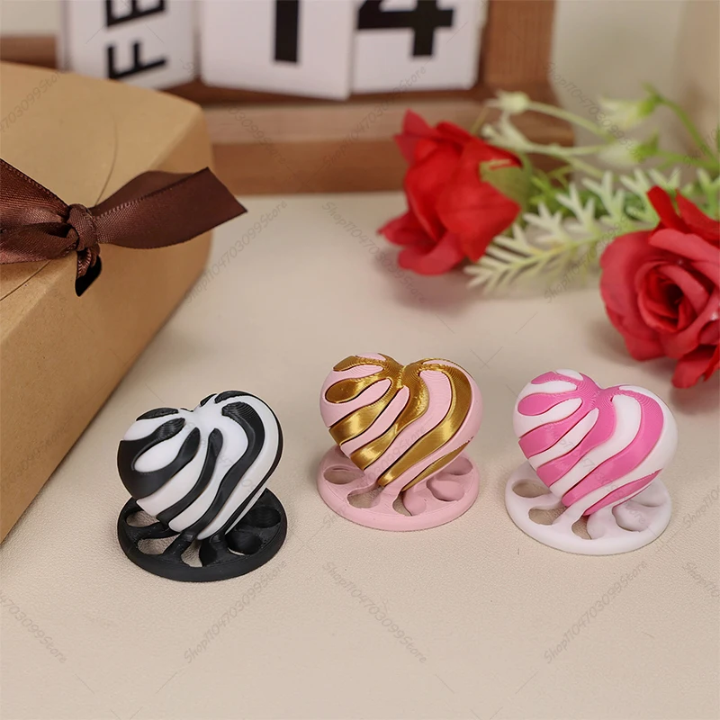 3D Printed Spiral Cone Toy Mini Vortex Thread Illusion Love heart Rocket Ghost  Cube Passthrough Fidget Toys Desktop Decoration