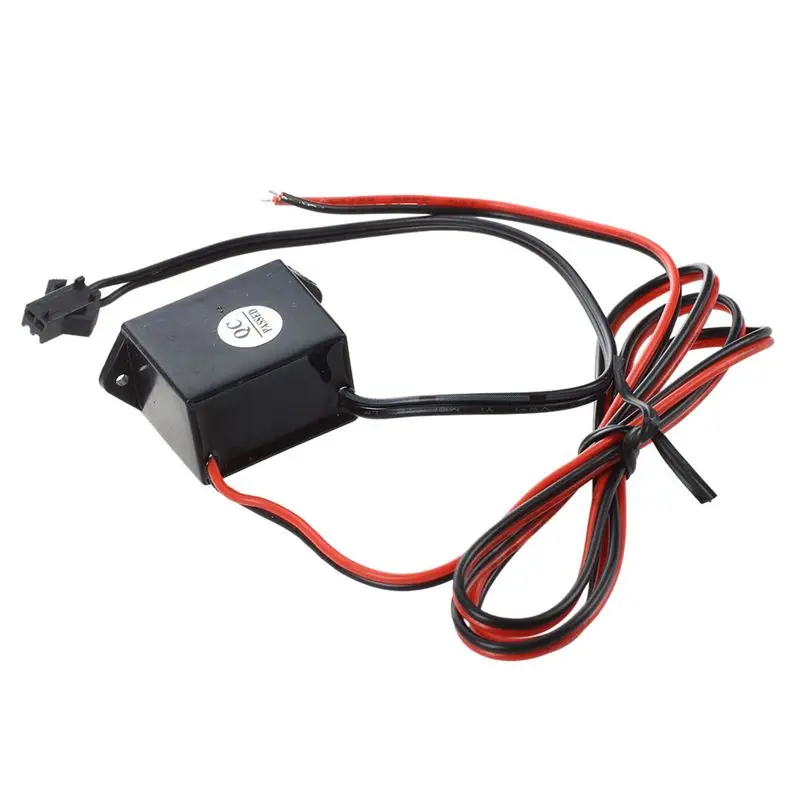 AU28-6X Red-Black Cable DC 12V EL Wire Neon Glow Strip Light Driver Unit Inverter