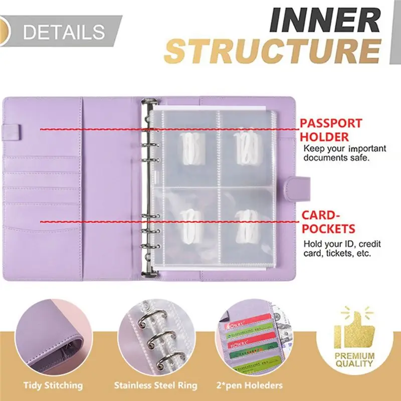 ABRI-100 Envelopes A5 Money Saving Budget Binder Challenge Book To Save 5,050 Valentine's Day With Cash Envelopes Pink 1 Set