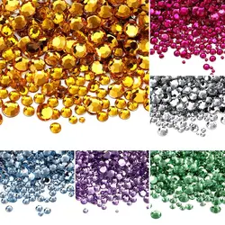 12Grid/box Non HotFix Rhinestone Mix Size Crystal Super Bright Glass Strass DIY DIY Glitter Stones Nail Art Decorations SS6-SS30