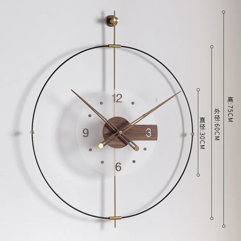 Luxury wall clock - creative timepiece for living room, high-end minimalist corner clock, italian art design