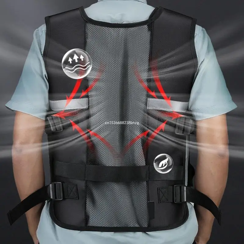 Reflective Safety Vest with Multiple Pockets Breathable for Construction Workers Dropship